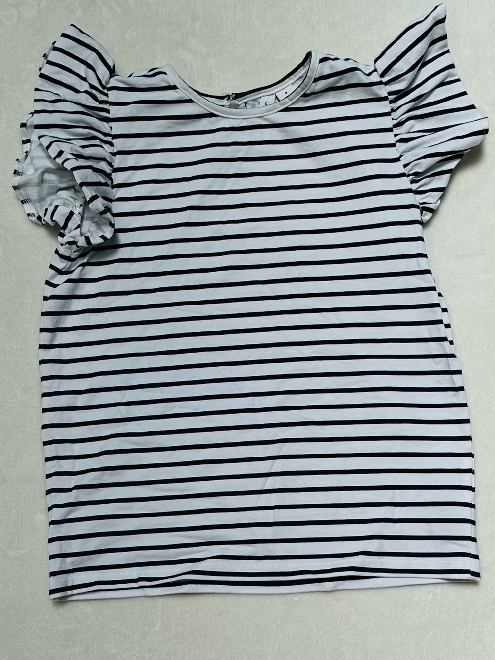 Janie and Jack Girls Size 8 black and white ruffle sleeve top